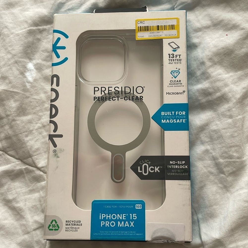 Speck Presidio Perfect-Clear Case for‎ iPhone 15 Pro Max
